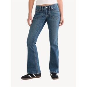 Aeropostale Jeans Low Rise Flare Jeans Y2K Denim Pocket Size 2R Blue